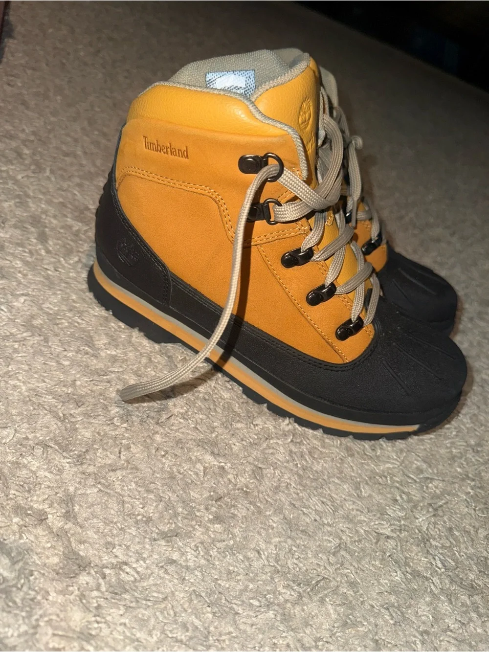 Timberland Kids Two-Tone Waterproof Boots in Wheat and Black